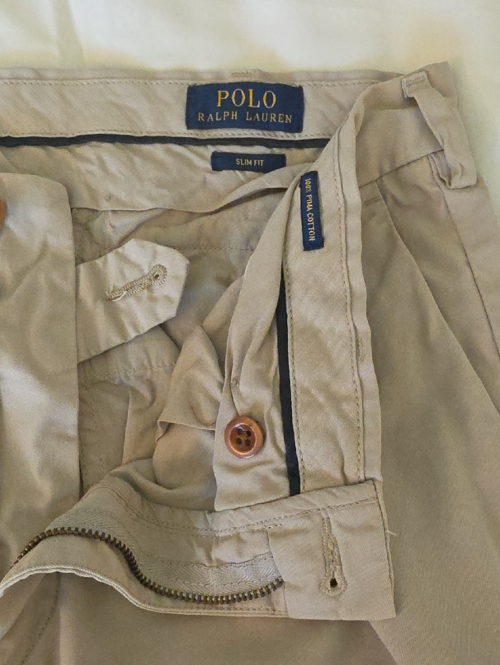 Polo by Ralph Lauren Slim Fit Chino Pants in Khaki